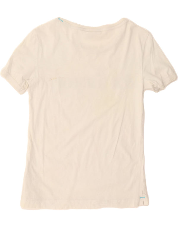 BEST COMPANY Womens Graphic T-Shirt Top UK 6 XS Off White Cotton