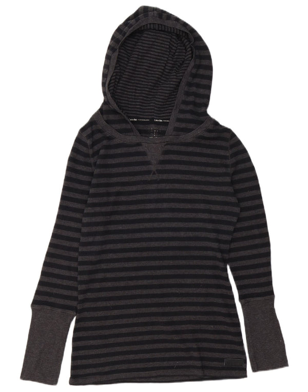 Calvin Klein ženska majica s kapuljačom dugih rukava UK 12 pamuk srednje sive pruge