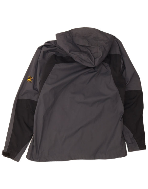 Jack Wolfskin muška kišna jakna s kapuljačom UK 44 XL siva poliamidna boja