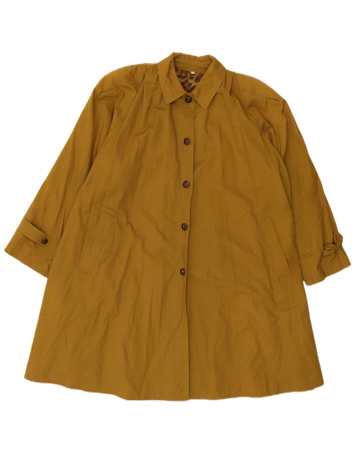 VINTAGE ženski preveliki kaput UK 10 Mali kaki acetat