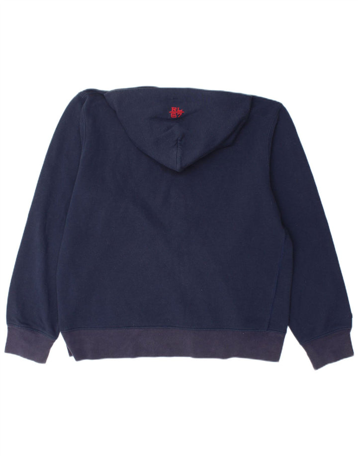 RALPH LAUREN Muška pulover s kapuljačom s kapuljačom i grafikom, srednje tamnoplava