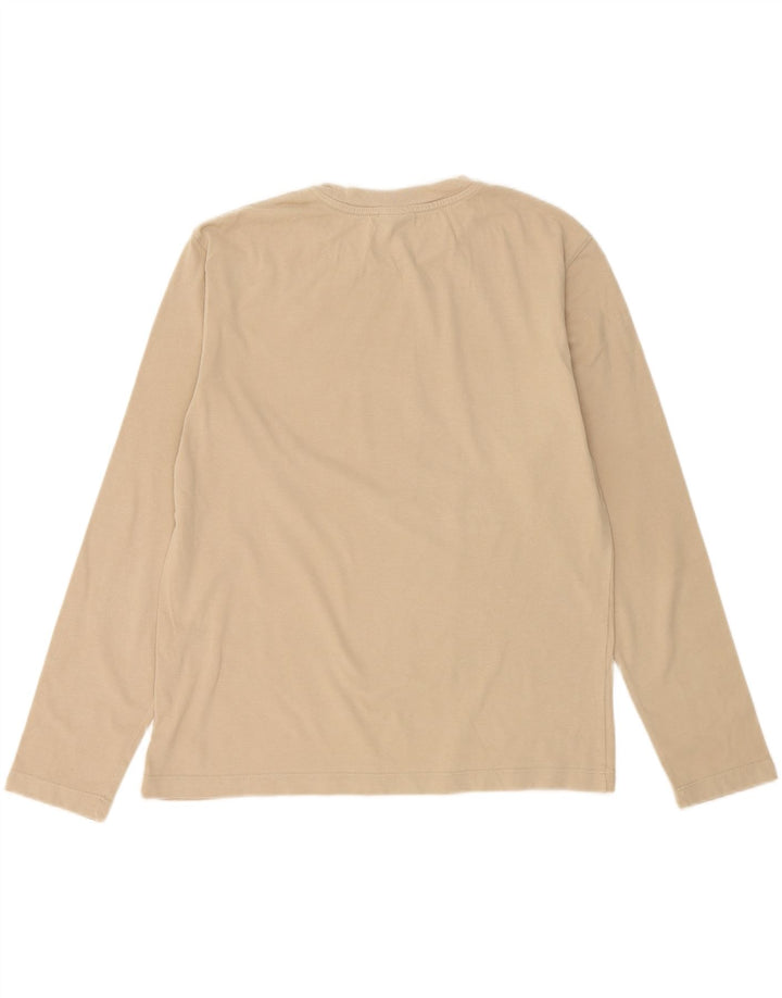 TRUSSARDI JEANS Mens Graphic Top Long Sleeve Medium Beige Cotton Vintage Trussardi Jeans and Second-Hand Trussardi Jeans from Messina Hembry 