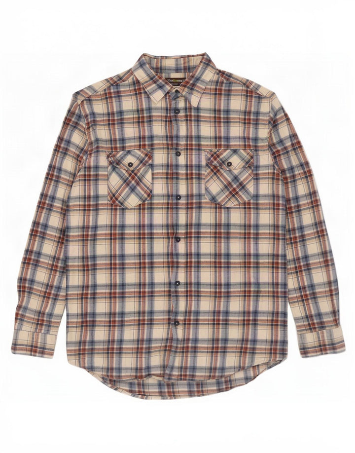 Atlas For Men Muška flanelska košulja srednje bež karirane boje