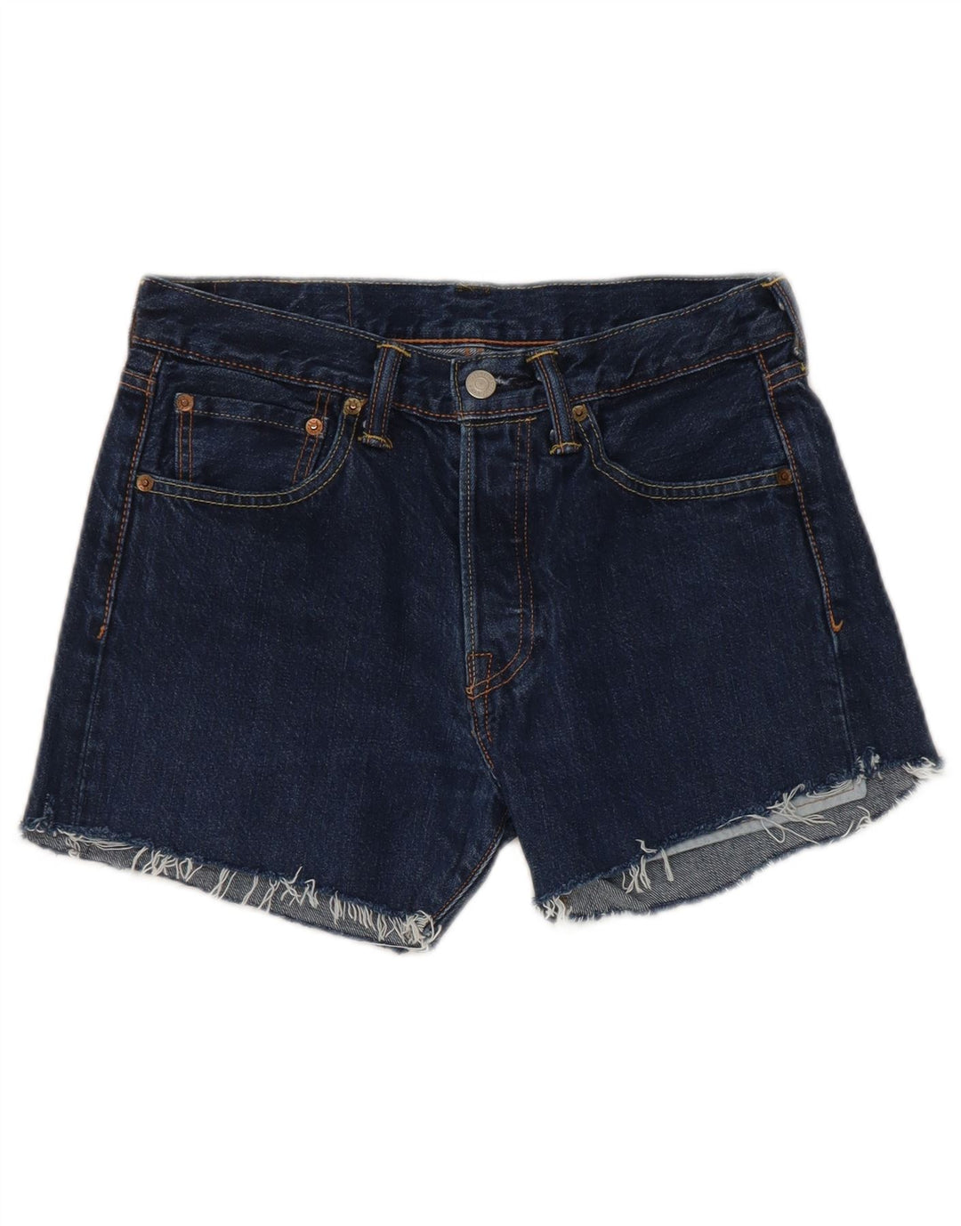 Levi's ženske kratke hlače od trapera 501, W28, srednje tamnoplavi pamuk