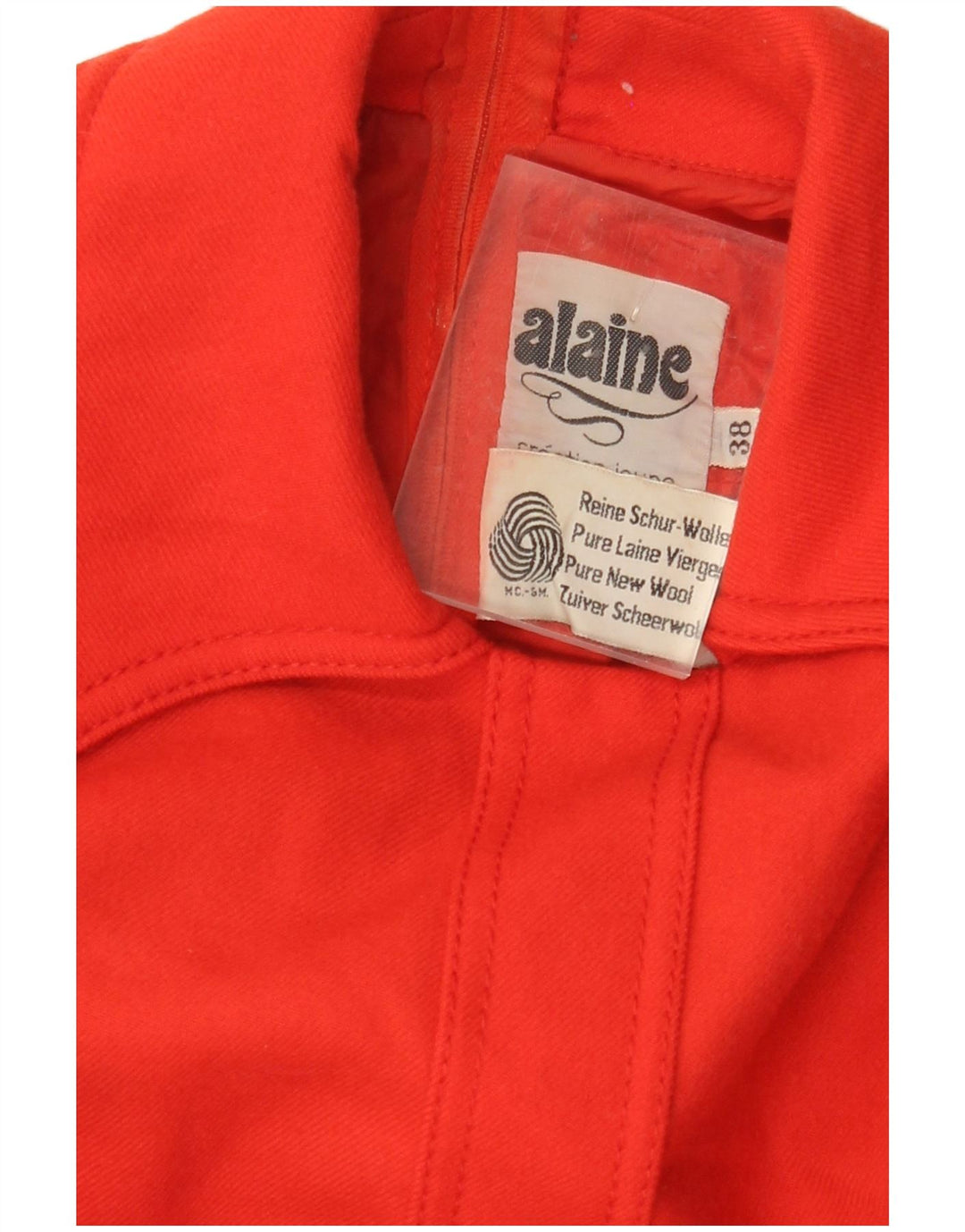 VINTAGE ženska haljina A-kroja dugih rukava EU 38 srednje crvena nova vuna