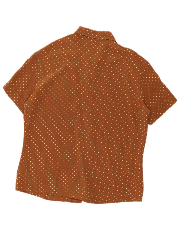 Benetton ženska košulja bluza IT 46 Large Brown Spotted Silk
