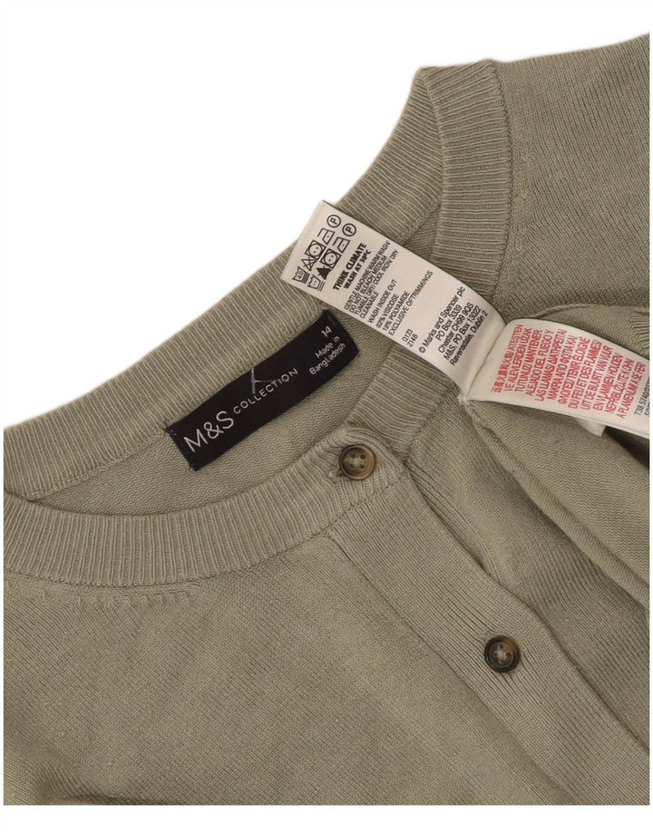 Marks & Spencer ženski kardigan pulover UK 14 Srednja kaki viskoza
