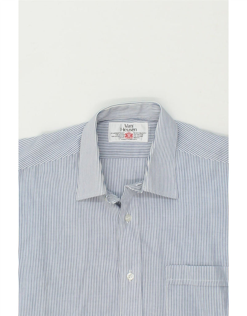 VAN HEUSEN Mens Shirt Medium Blue Pinstripe Vintage Van Heusen and Second-Hand Van Heusen from Messina Hembry 