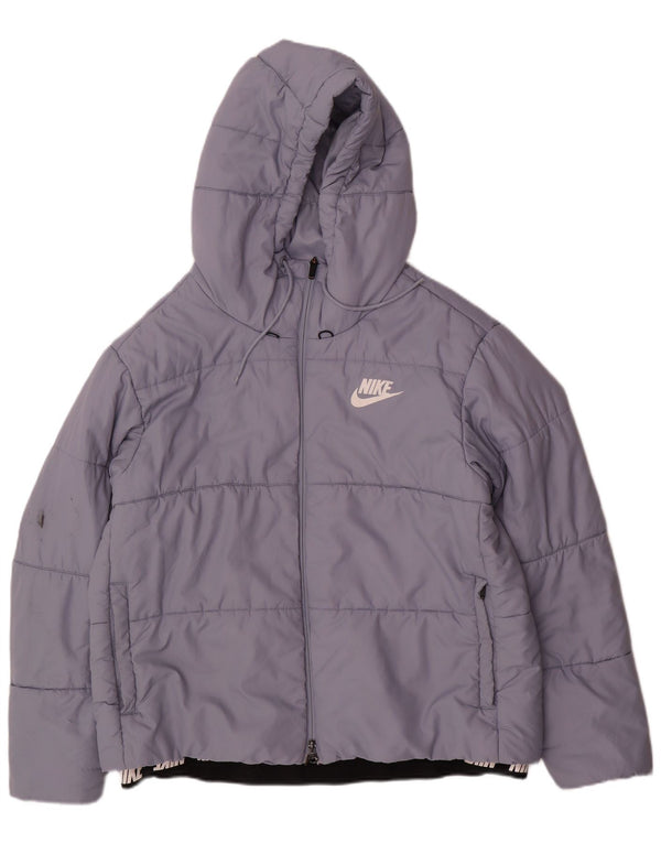 NIKE ženska jakna s kapuljačom i podstavljenom grafikom UK 18 XL plavi poliester