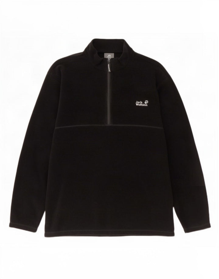 Jack Wolfskin muški džemper od flisa s patentnim izrezom 2XL crni poliester