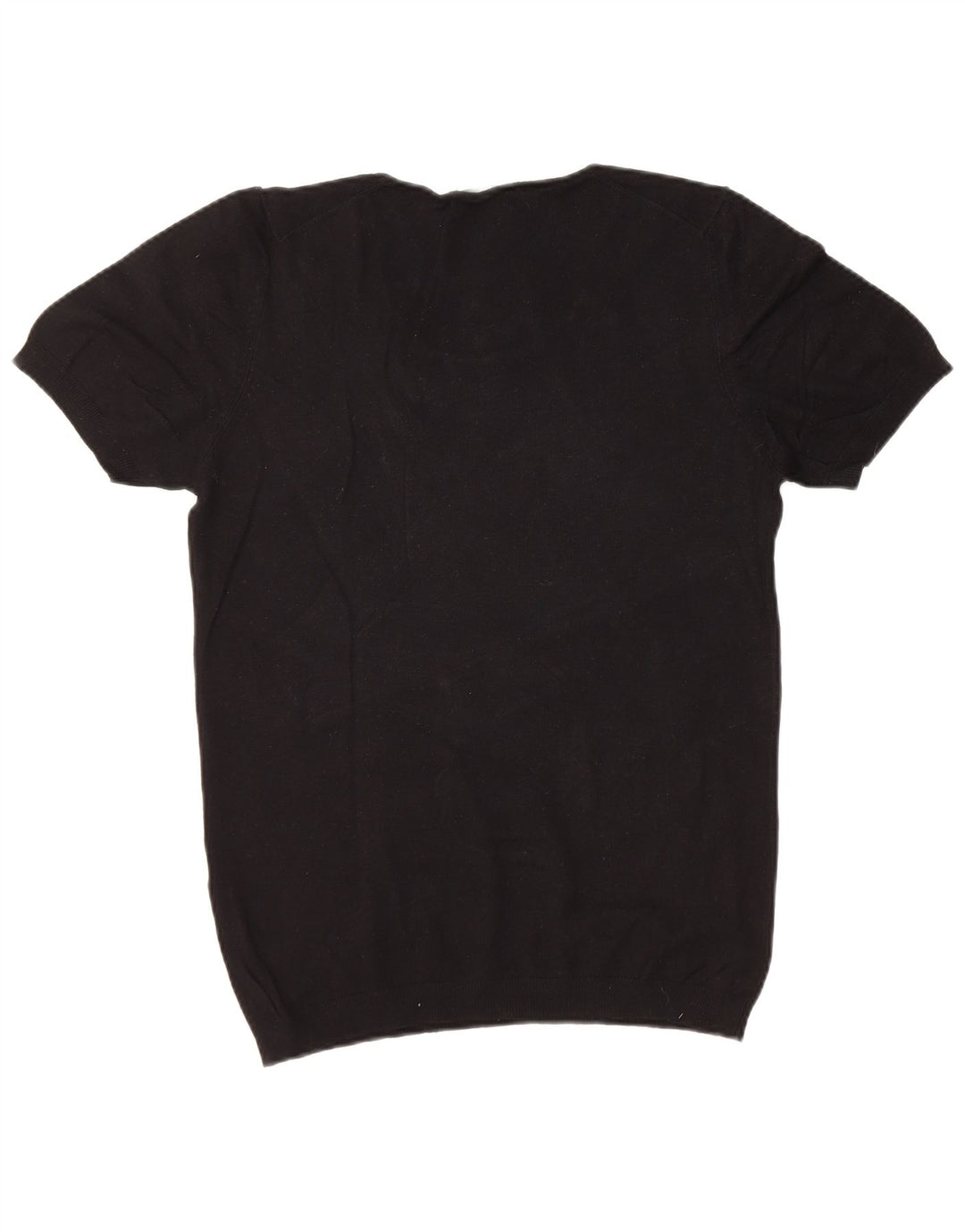 ZARA muški džemper kratkih rukava s brodskim izrezom srednje crne boje