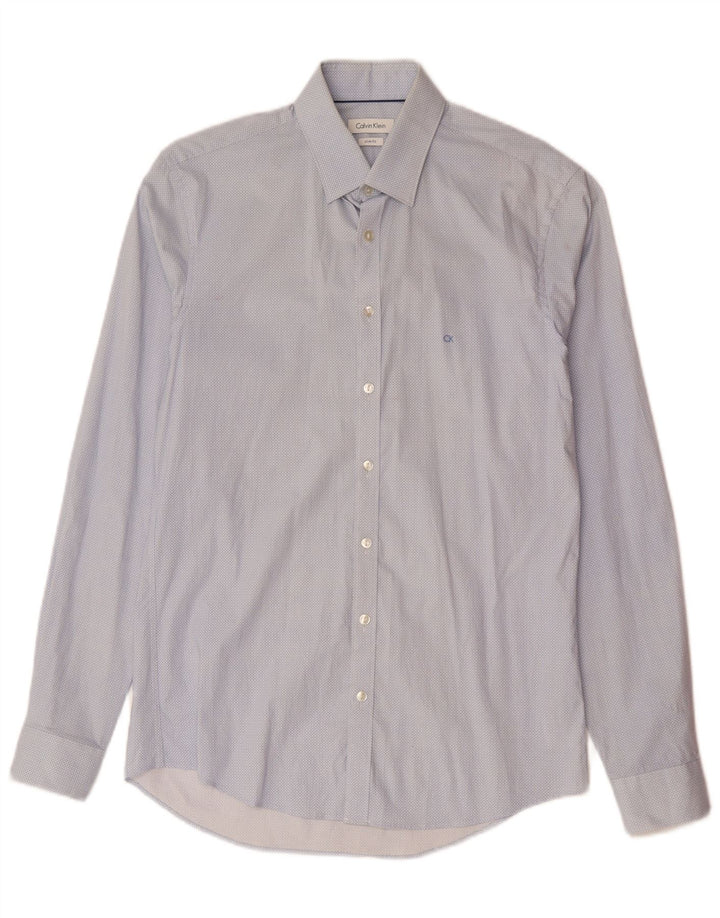 CALVIN KLEIN muška uska košulja veličina 38 15 pamuk na srednje plave točke