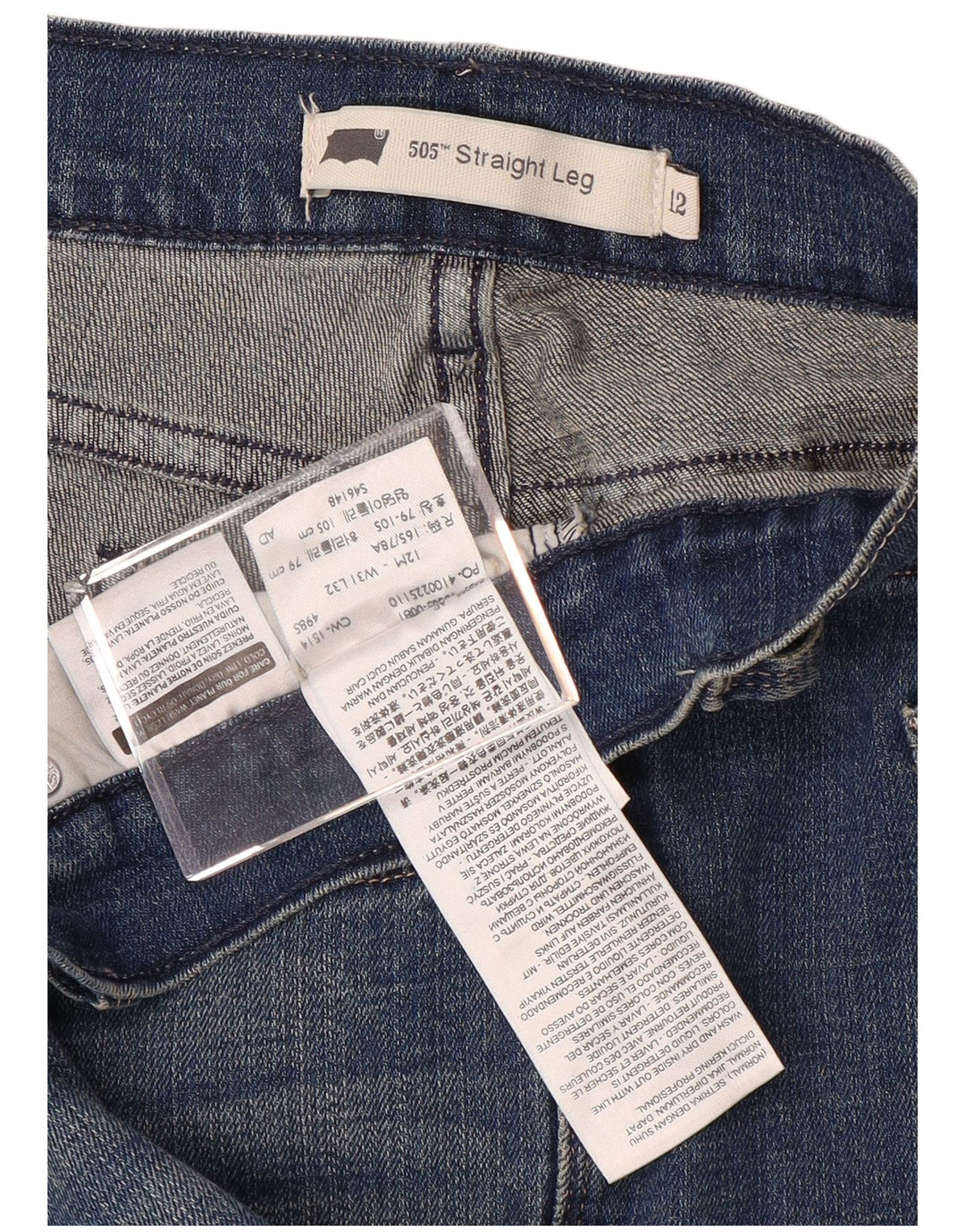 LEVI'S ženske 505 ravne traperice US 12 Large W31 L29 plavi pamuk