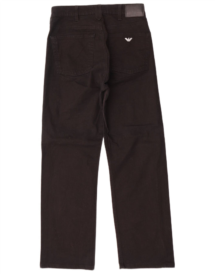 ARMANI Muške ravne traperice W30 L30 crni pamuk