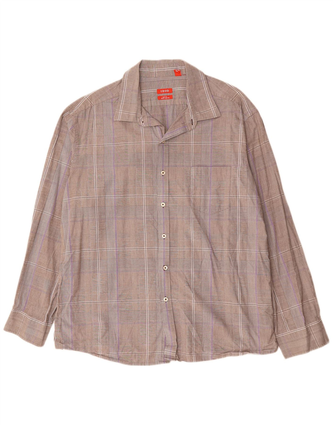 IZOD muška uska košulja 2XL sivi karirani pamuk