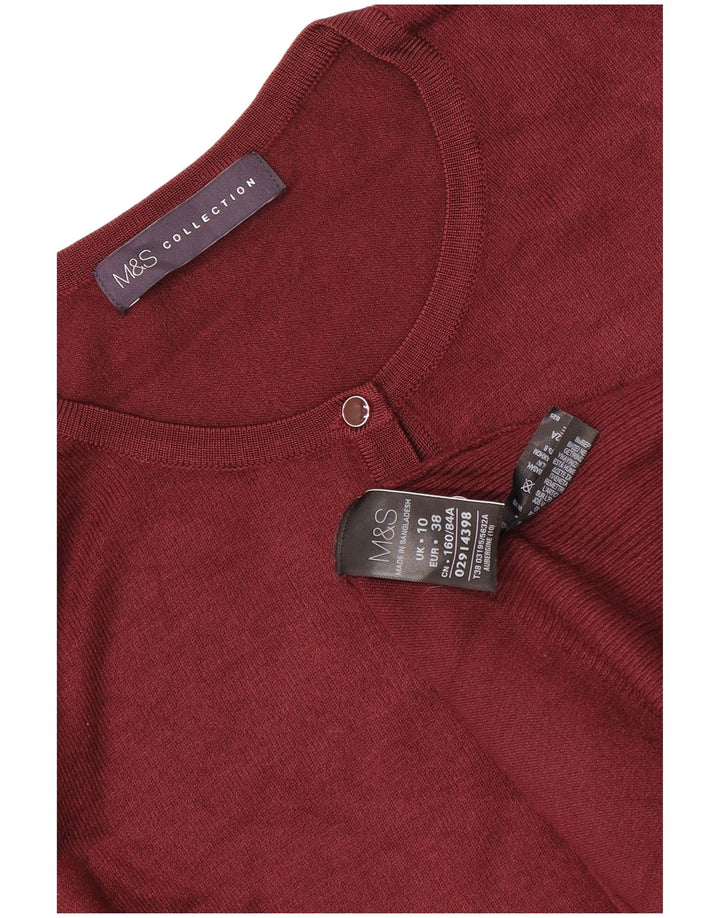 Marks & Spencer ženski kardigan pulover UK 10 Mala kestenjasta viskoza