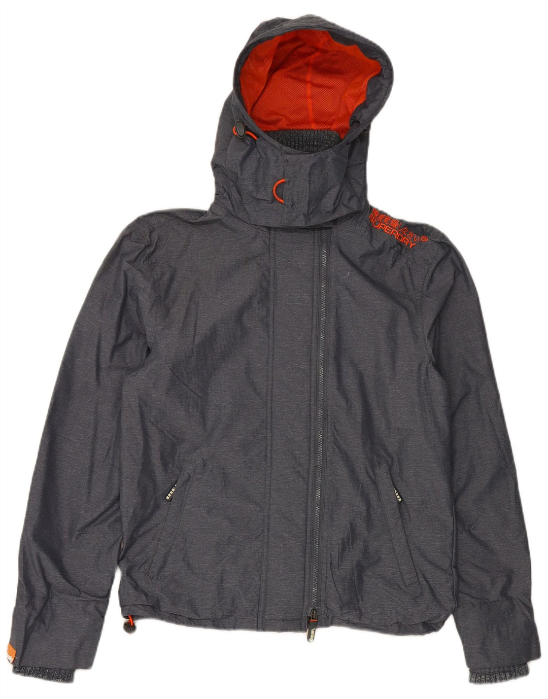 SUPERDRY Muška vjetrovka s kapuljačom UK 36 Mala siva najlonska