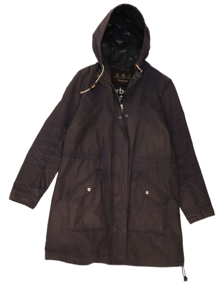 Barbour ženska jakna parka s kapuljačom i voskom UK 12 srednje tamnoplava