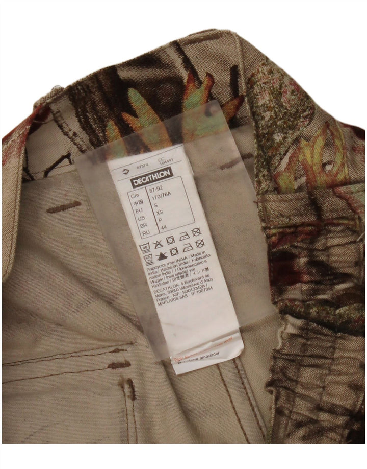 DECATHLON Ženske ravne Cargo hlače male W27 L30 bež cvjetni pamuk