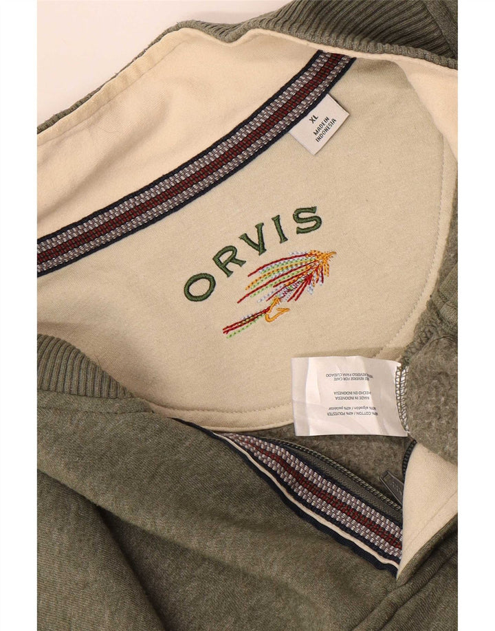 Orvis muška majica s izrezom s patentnim zatvaračem XL, kaki pamuk