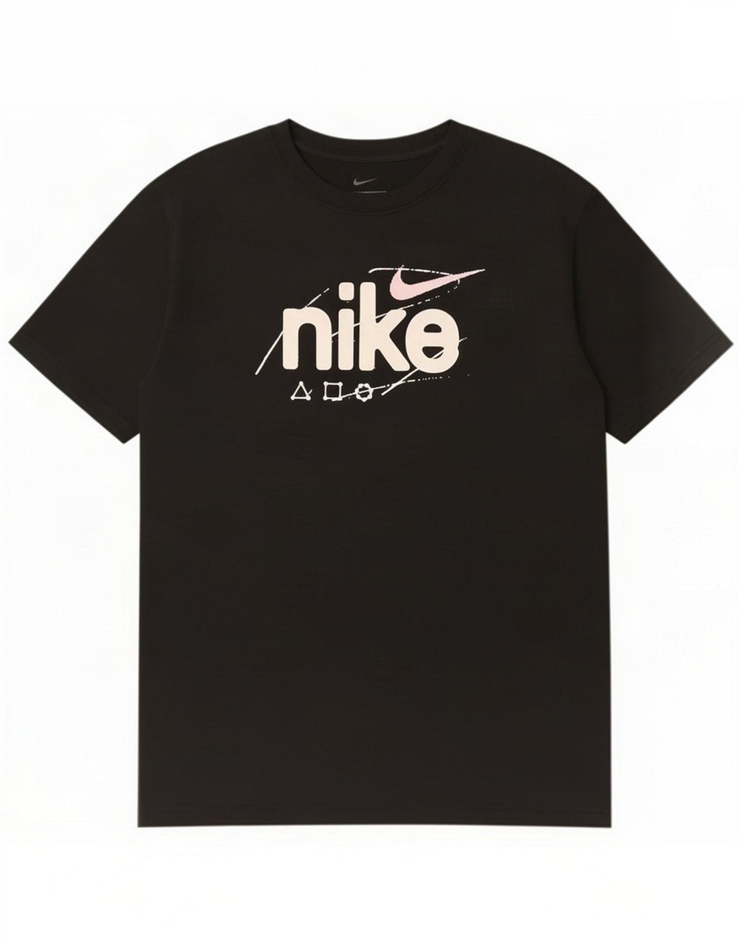 Nike Mens Graphic T-Shirt Top Large Black Polyester