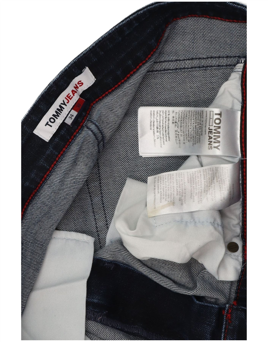 TOMMY HILFIGER Muške traperice Bootcut W34 L30 Plavi pamuk