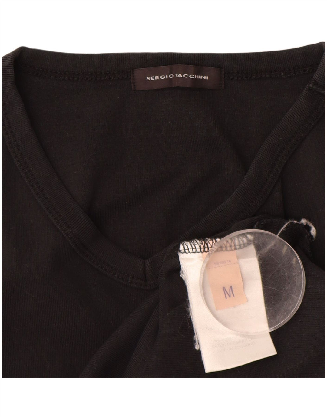 SERGIO TACCHINI Ženska majica dugih rukava UK 12 Srednje crni pamuk