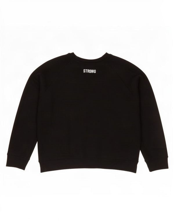 Zara Ženska majica Trafaluc Graphic Sweatshirt UK 14 Srednje crni pamuk