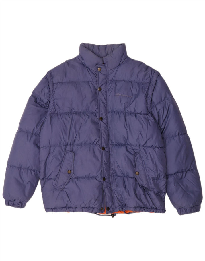Sergio Tacchini muška podstavljena jakna s kapuljačom UK 40 Large Blue Polyamide
