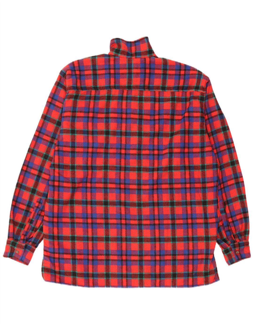 Vintage muški pulover, flanelska košulja, veliki crveni karirani poliester