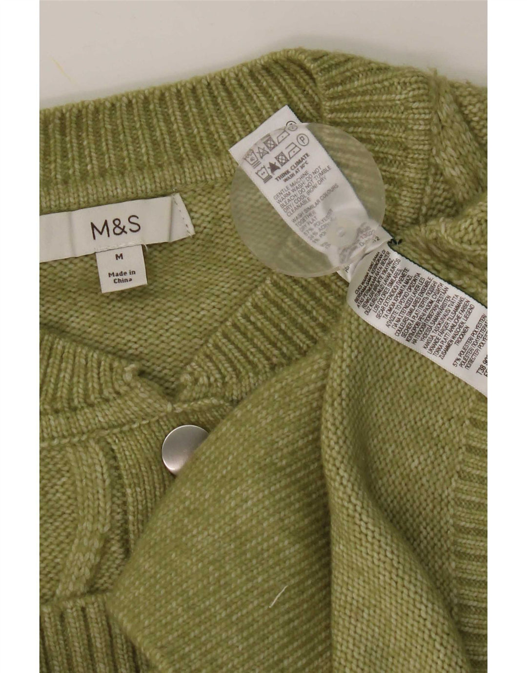 Marks & Spencer ženski kardigan pulover UK 14 Srednje zeleni poliester