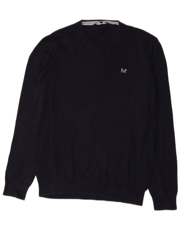 Crew Clothing Muški džemper s V-izrezom Veliki tamnoplavi pamuk