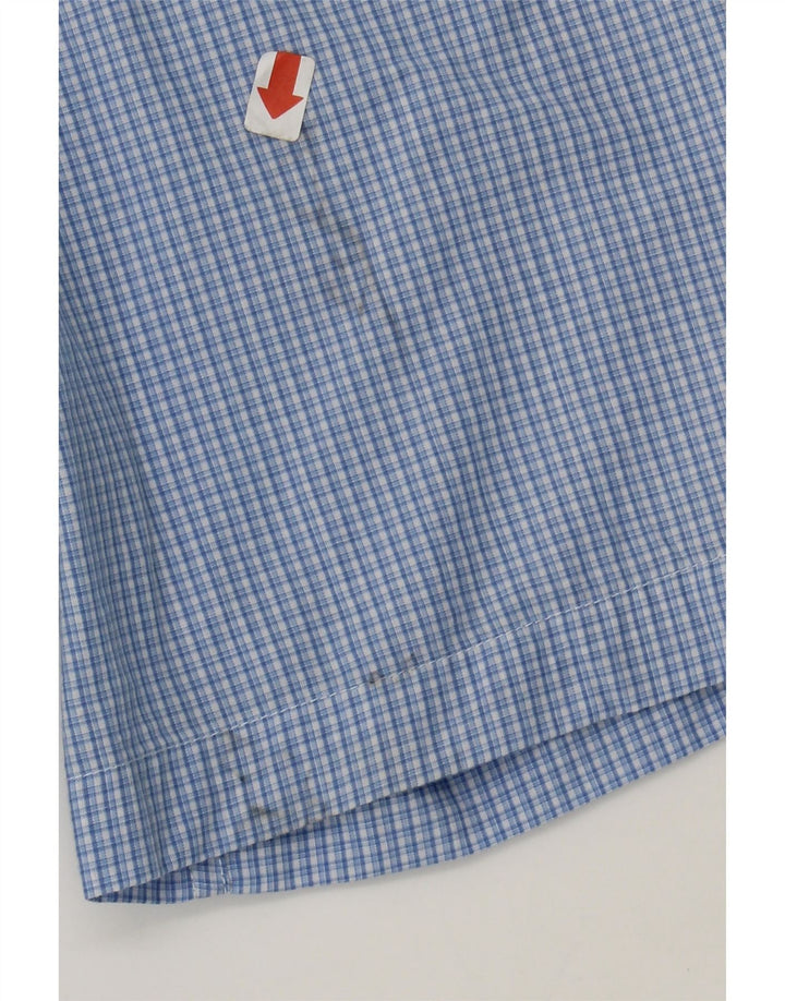 CHAPS Mens Easy Care Short Sleeve Shirt 2XL Blue Check Cotton Vintage Chaps and Second-Hand Chaps from Messina Hembry 