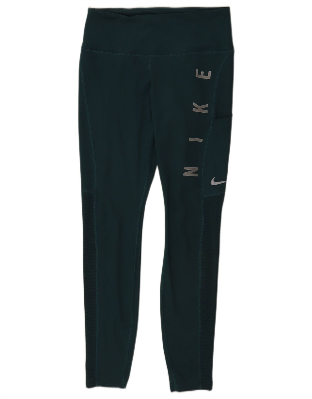 Nike Ženske Dri Fit Graphic Leggings UK 12 Medium Green Polyester
