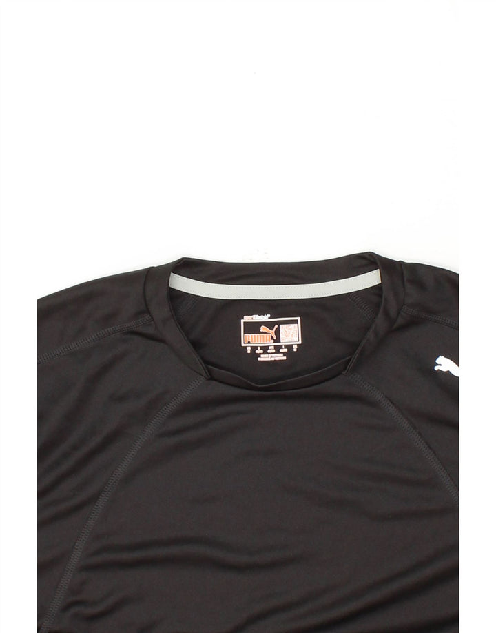 PUMA Mens T-Shirt Top Medium Black Polyester Vintage Puma and Second-Hand Puma from Messina Hembry 