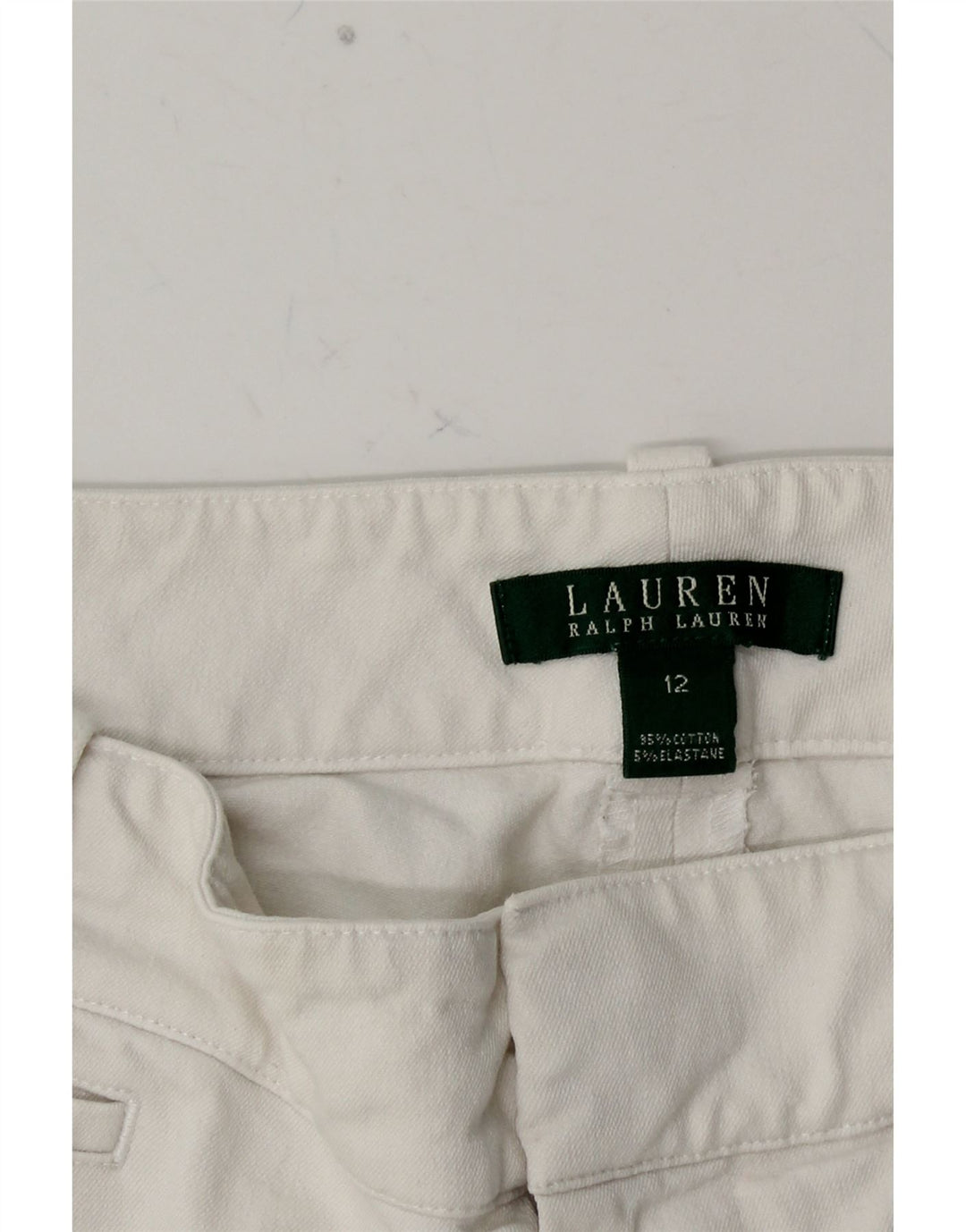 RALPH LAUREN Ženske ravne ležerne hlače US 12 Large W32 L27 Bijele