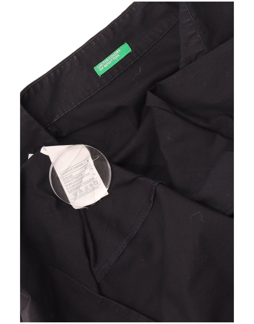 Benetton ženska pulover majica UK 10 Mala crna pamuk