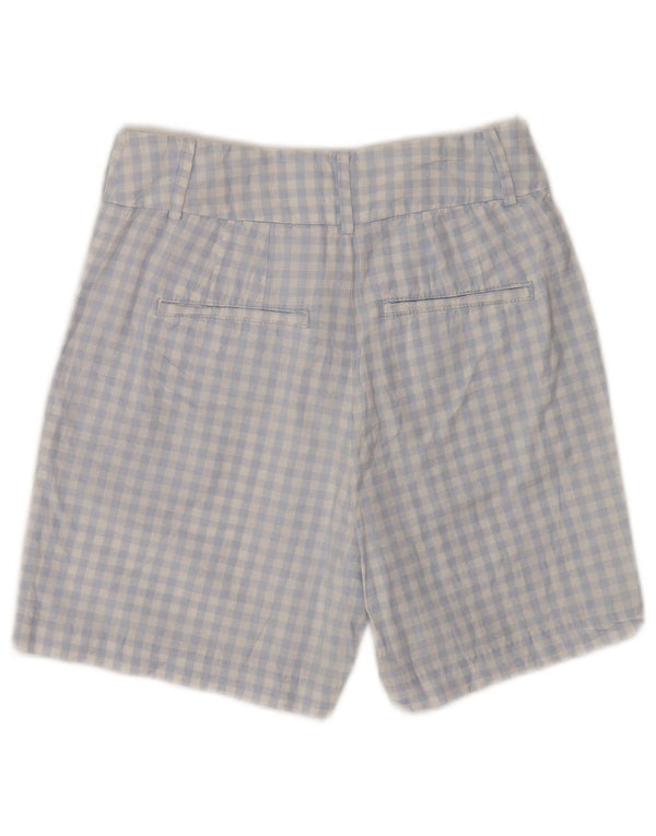 Benetton ženske kratke chino hlače visokog struka UK 6 male W26 plavi pamuk od ginghama