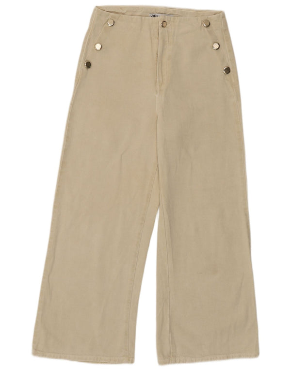 Zara ženske široke chino hlače EU 36 XS W26 L26 bež pamuk