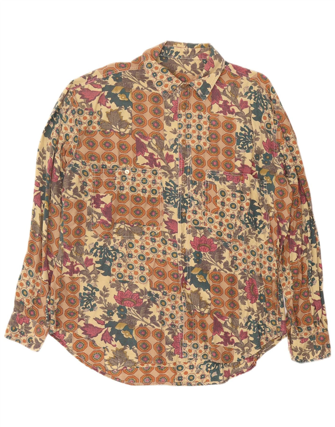 VINTAGE muška košulja XL bež cvjetni