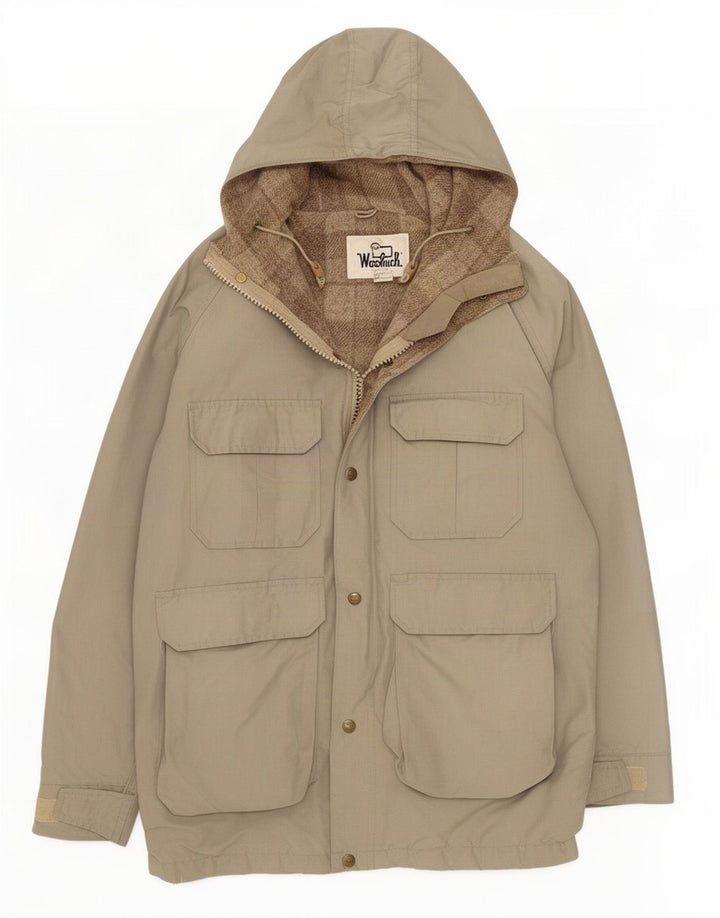 Woolrich muška parka jakna s kapuljačom UK 38 srednje sivi pamuk