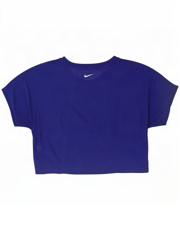 Nike ženska majica kratkih rukava Dri Fit Crop Graphic T-Shirt UK 16 Large Blue Polyester