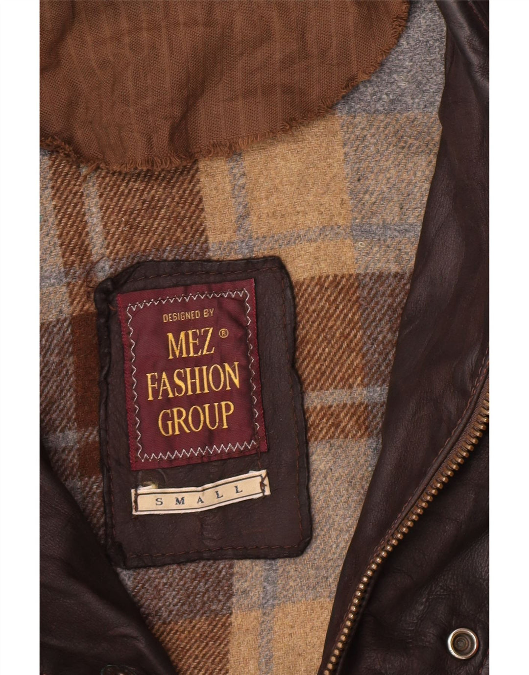Vintage muška široka kožna jakna UK 36 Mala smeđa