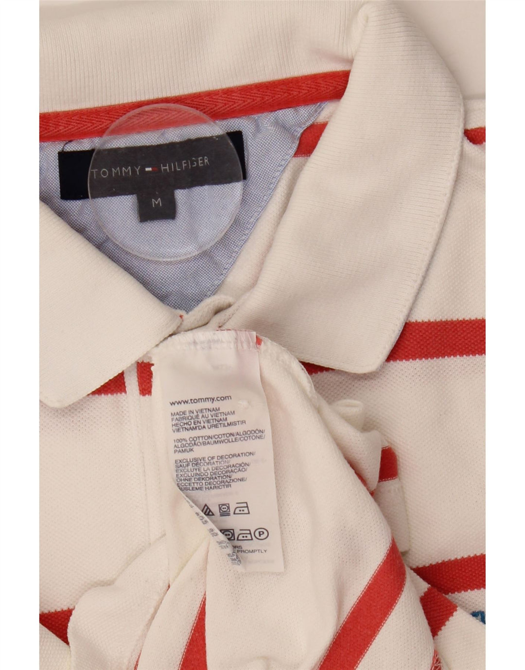 Tommy Hilfiger muška polo majica srednje bijele pruge, pamuk