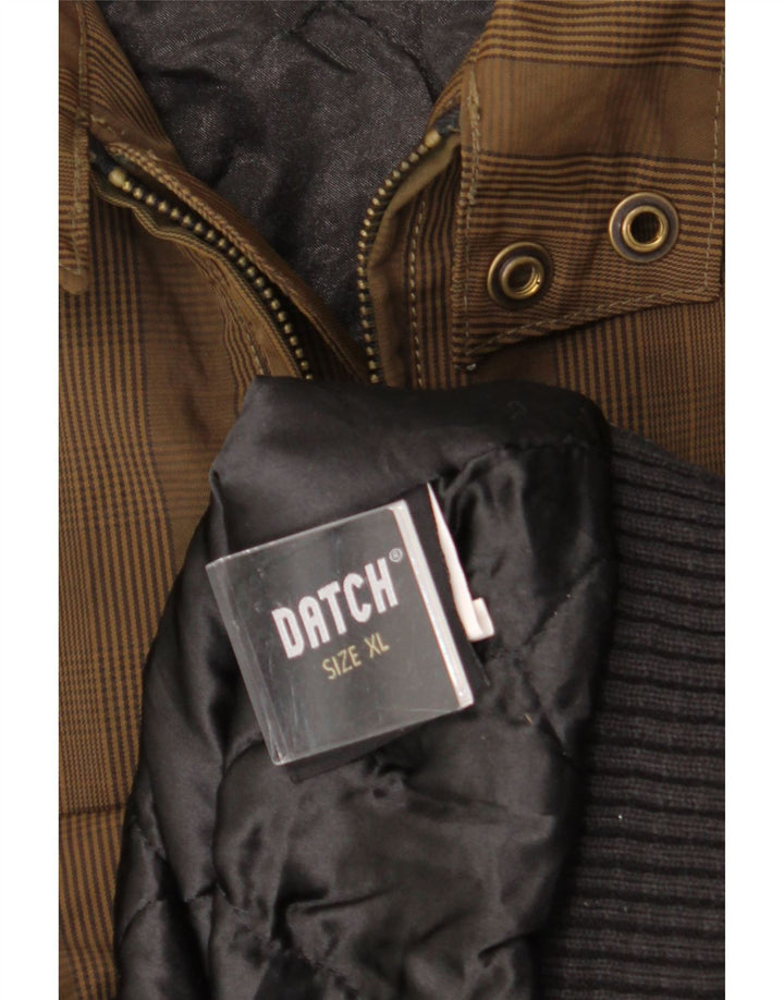 DATCH Mens Bomber Jacket UK 42 XL Brown Striped Polyamide Vintage Datch and Second-Hand Datch from Messina Hembry 