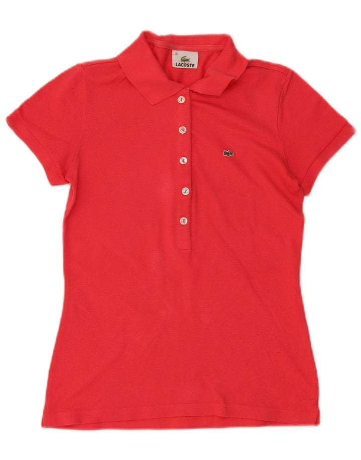 LACOSTE Womens Polo Shirt Size 38 Medium Pink Cotton