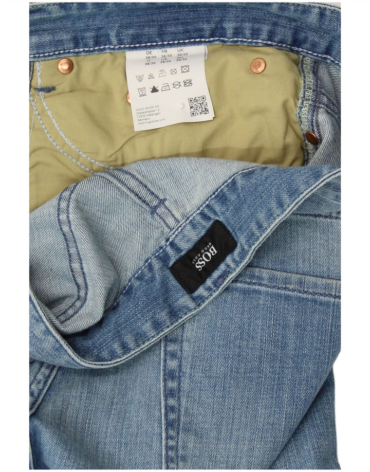 HUGO BOSS Mens Straight Jeans W36 L27 Blue Cotton