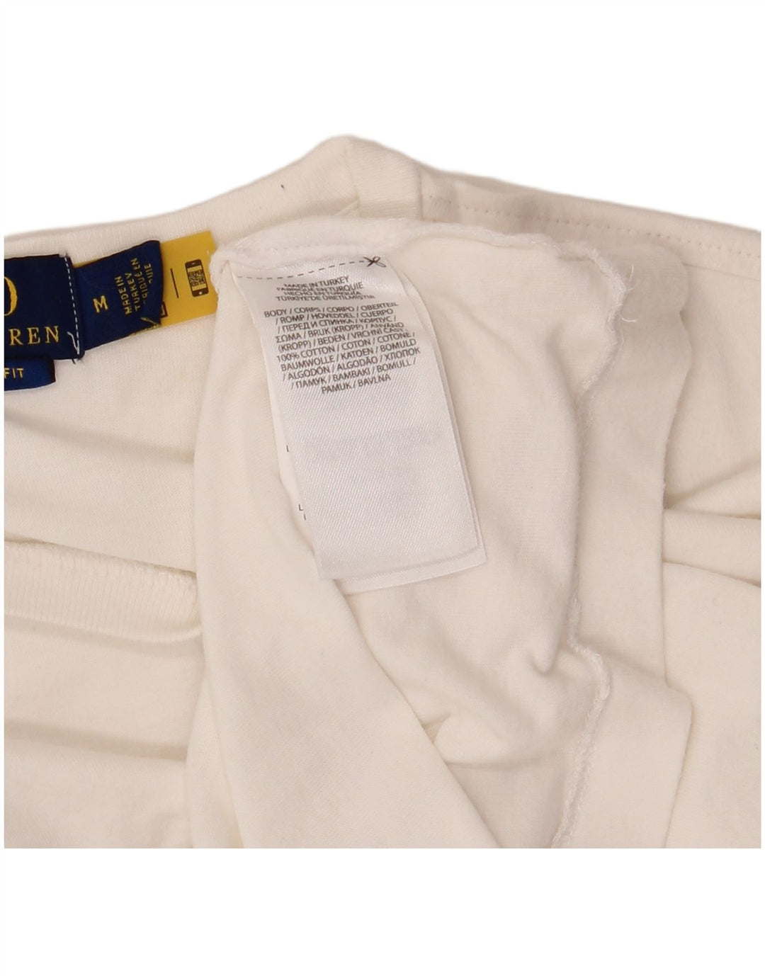 POLO RALPH LAUREN Muška uska majica kratkih rukava srednje veličine, bijeli pamuk