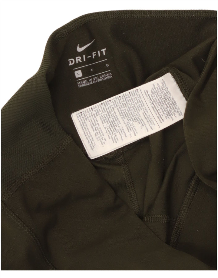 Nike Ženske Dri Fit Leggings UK 14 Large kaki poliester