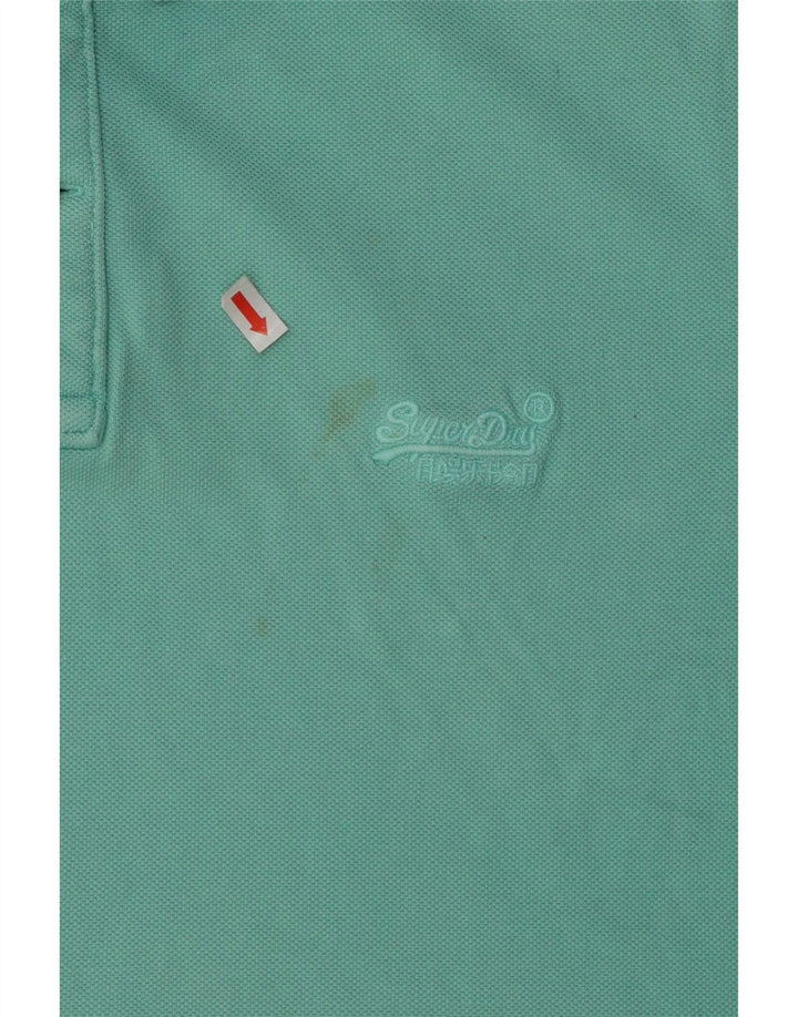 SUPERDRY Mens Polo Shirt 2XL Turquoise Cotton Vintage Superdry and Second-Hand Superdry from Messina Hembry 